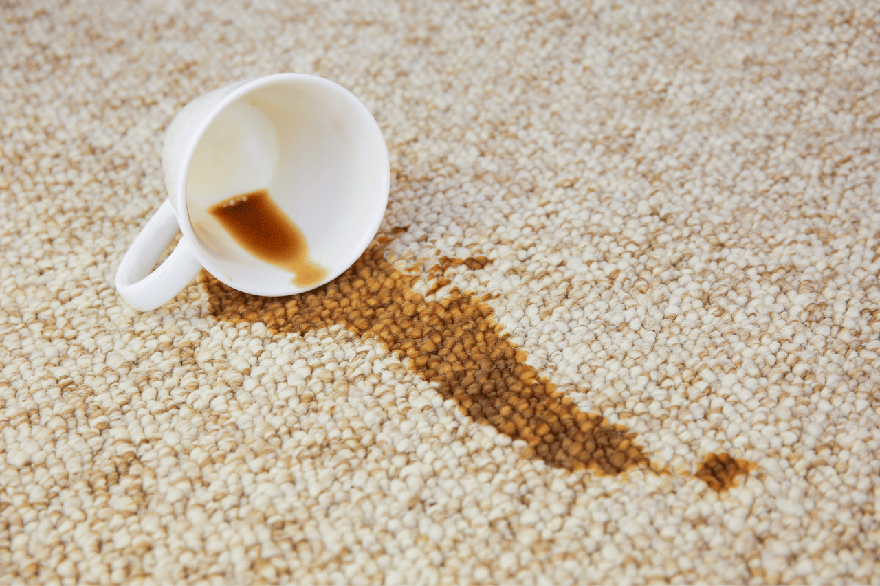 coffee stain on the carpet